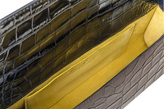 Alex Clutch- Malbec Stamped Crocodile