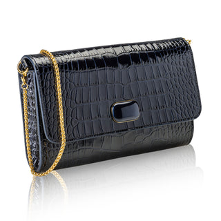 Cari Mini Bag- Navy Stamped Croc