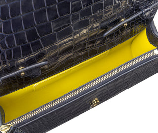 Cari Mini Bag- Navy Stamped Croc