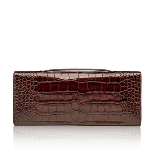 Alex Clutch- Malbec Stamped Crocodile