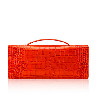 Alex Clutch- Spiced Ochre Stamped Crocodile