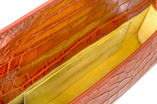 Alex Clutch- Spiced Ochre Stamped Crocodile