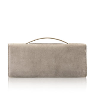 Alex Clutch- Stone Grey Lamb Suede