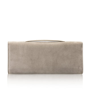 Alex Clutch- Stone Grey Lamb Suede
