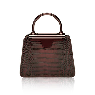 Andie Top Handle- Malbec Stamped Croc