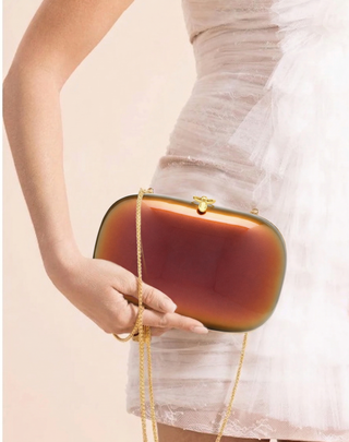 Elina PLUS Clutch-  Iridescent Amaretto