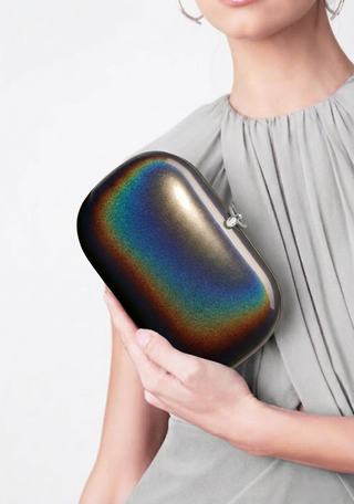 Elina PLUS Clutch- Iridescent Rainbow Graphite