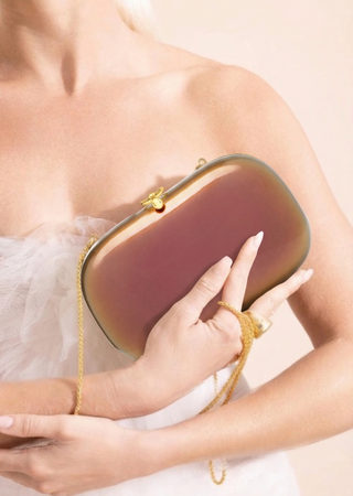 Elina PLUS Clutch-  Iridescent Sunset Pearl