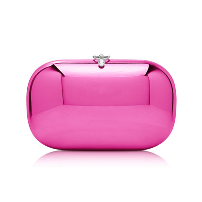 Elina Plus Clutch- Mirrored Hot Pink