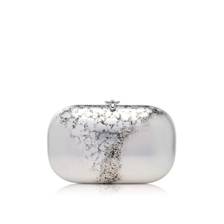 Elina PLUS Clutch- Fine Leaf Silver & Black