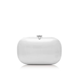Elina PLUS Clutch- Satin White Gold