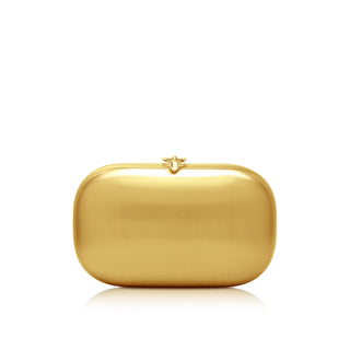 Elina PLUS Clutch-  Satin 24K Gold