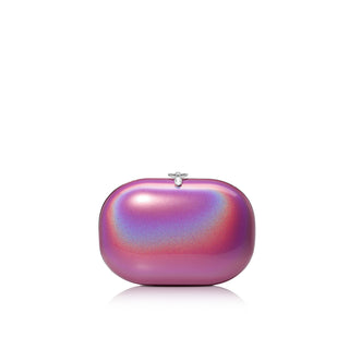 Elina Clutch-  Iridescent Rainbow Rose Petal