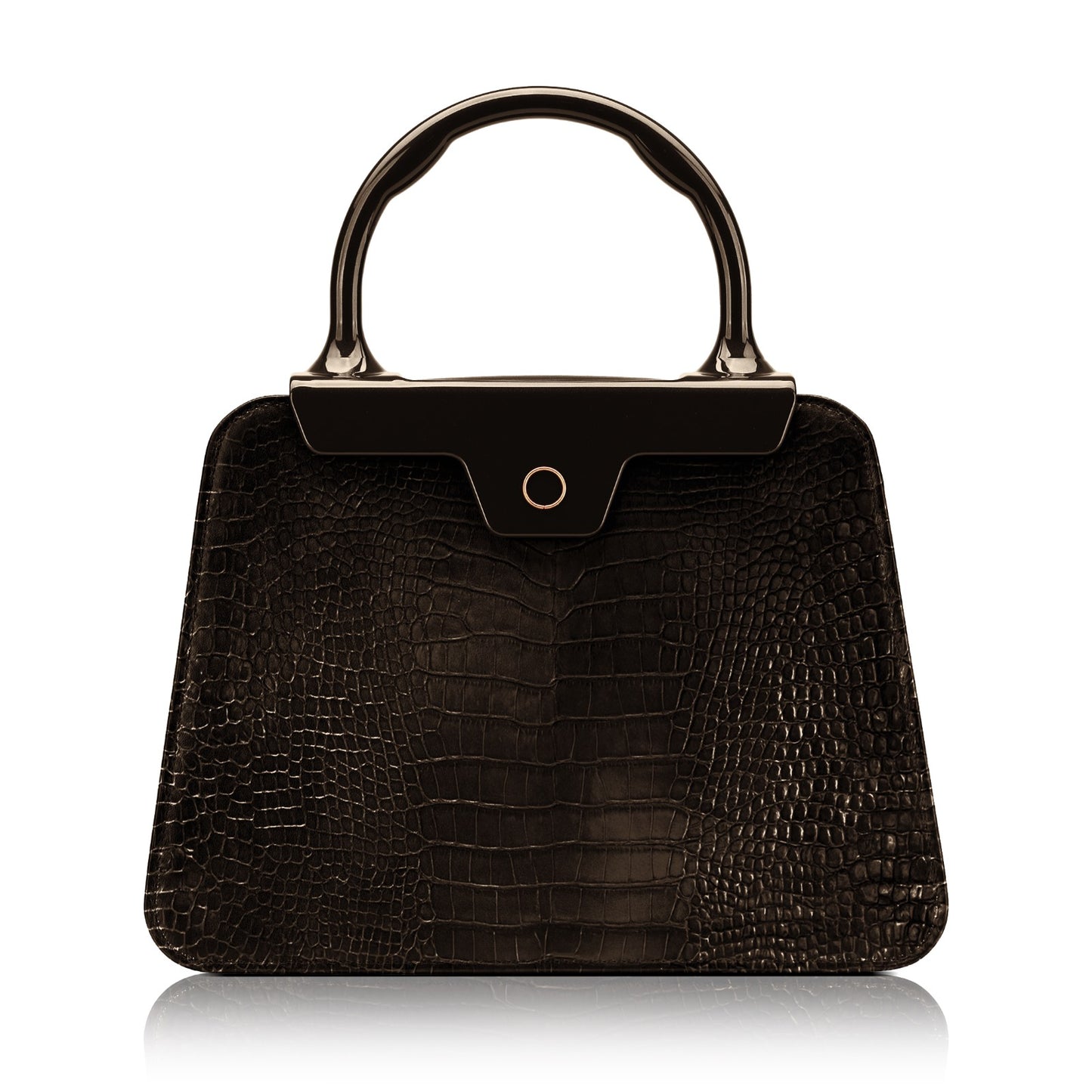 Andie- Espresso Brown Stamped Croc