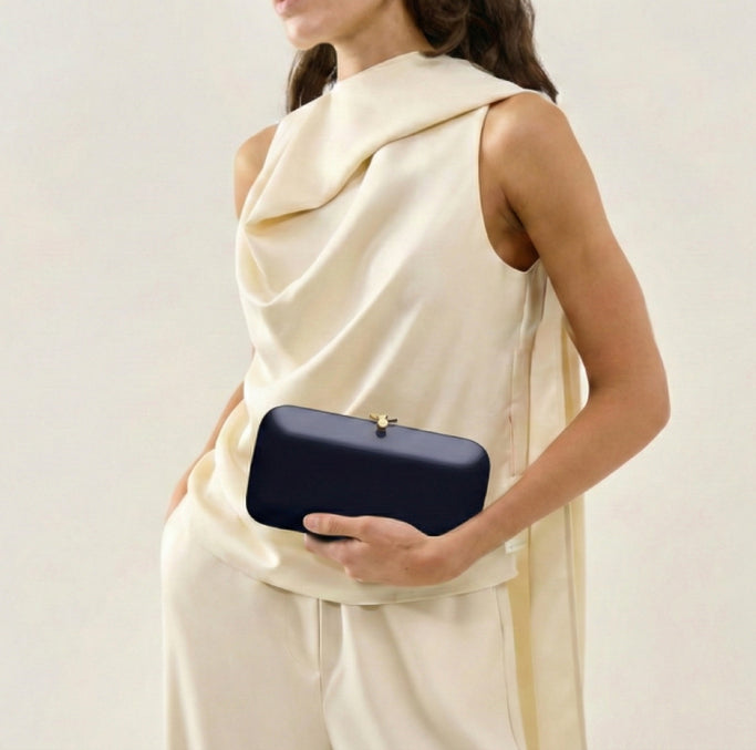 Elina PLUS in Mirrored Chrome | Polished Chrome Clutch | Jeffrey